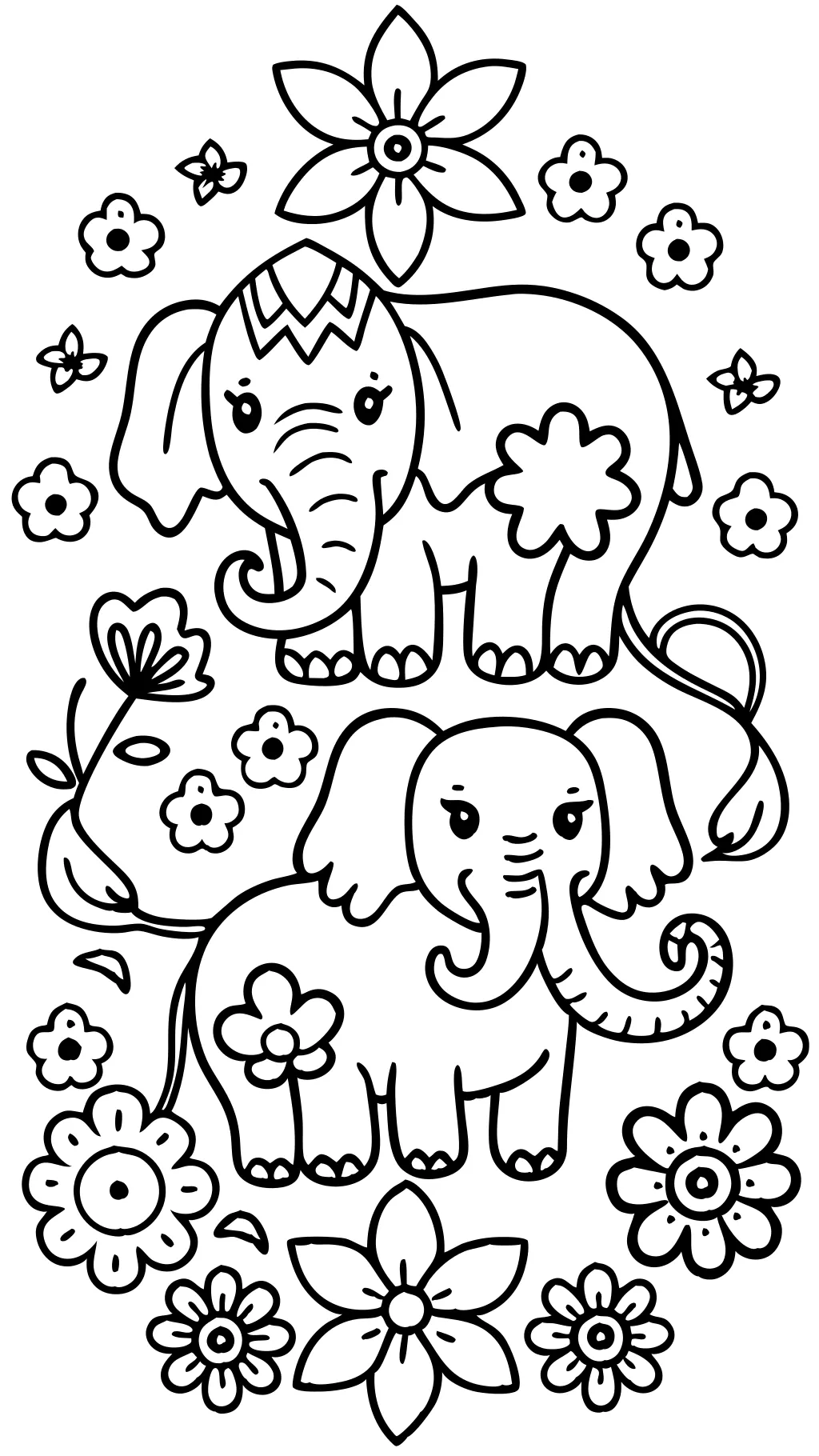 coloriages imprimables gratuits d’éléphants